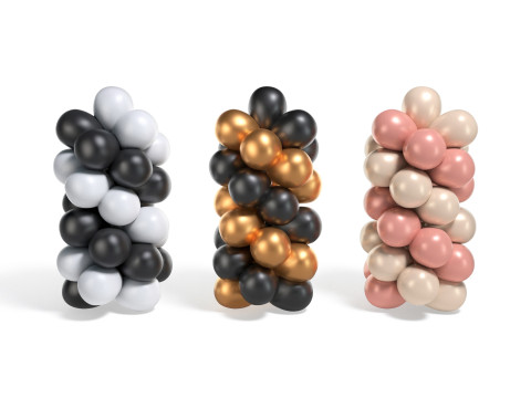 Balloon Arch Set - spiral gold silver round balls column 3D मॉडल