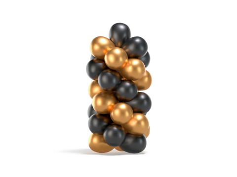 Balloon Arch Set - spiral gold silver round balls column 3D मॉडल