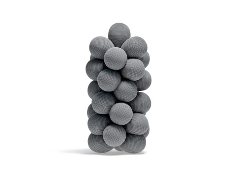 Conjunto de arco de bal&atilde;o - coluna de bolas redondas em espiral dourada e prateada Modelo 3D