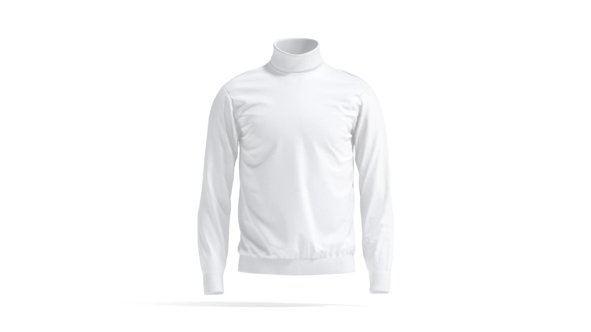 White Turtleneck Sweater - long neck knitted mens pullover 3D Model .c4d .max .obj .3ds .fbx .stl .blend 
