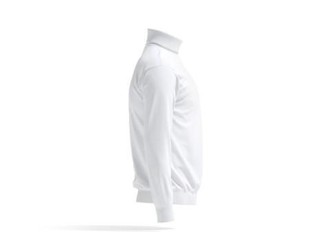 White Turtleneck Sweater - long neck knitted mens pullover 3D Model
