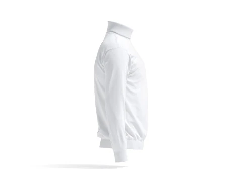 White Turtleneck Sweater - long neck knitted mens pullover 3D Model