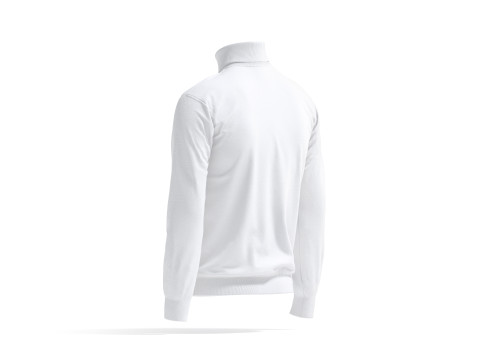 White Turtleneck Sweater - long neck knitted mens pullover 3D Model