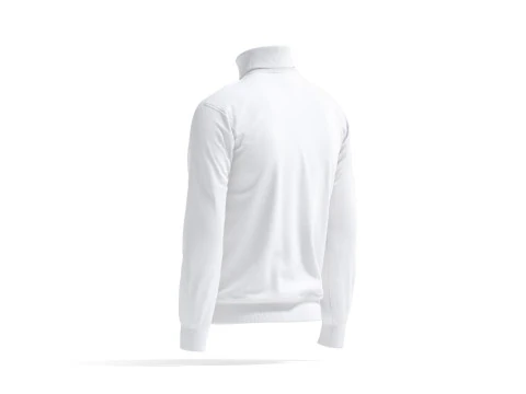 White Turtleneck Sweater - long neck knitted mens pullover 3D Model