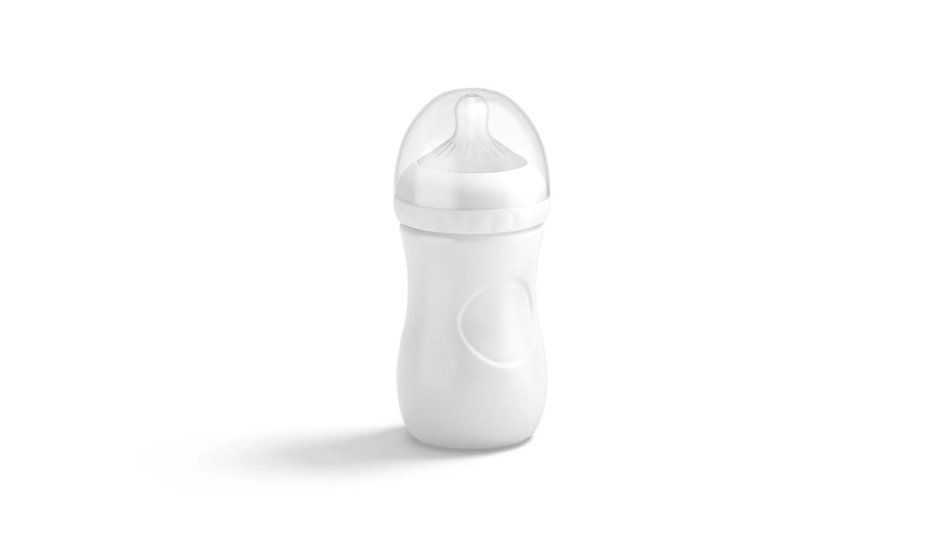 Mamadeira de pl&aacute;stico branco - recipiente para alimenta&ccedil;&atilde;o de leite infantil Modelo 3D .c4d .max .obj .3ds .fbx .stl .blend 