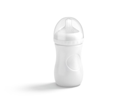 White Plastic Baby Bottle - children milk feeding container 3D Model
