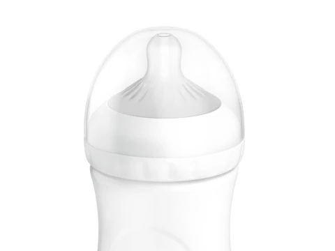 Mamadeira de pl&aacute;stico branco - recipiente para alimenta&ccedil;&atilde;o de leite infantil Modelo 3D