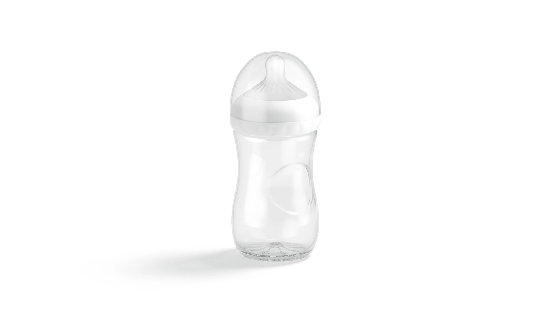 Empty Plastic Baby Bottle - transparent children milk feeding container 3D Model .c4d .max .obj .3ds .fbx .stl .blend 