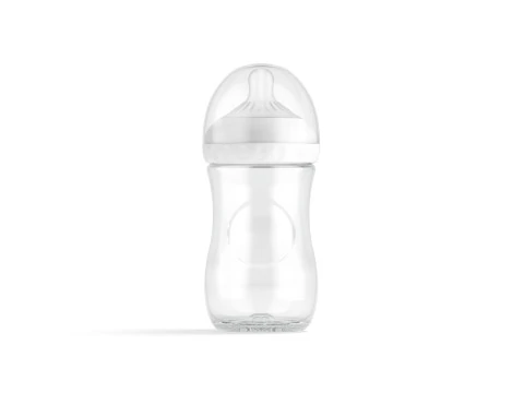 Empty Plastic Baby Bottle - transparent children milk feeding container 3D Model