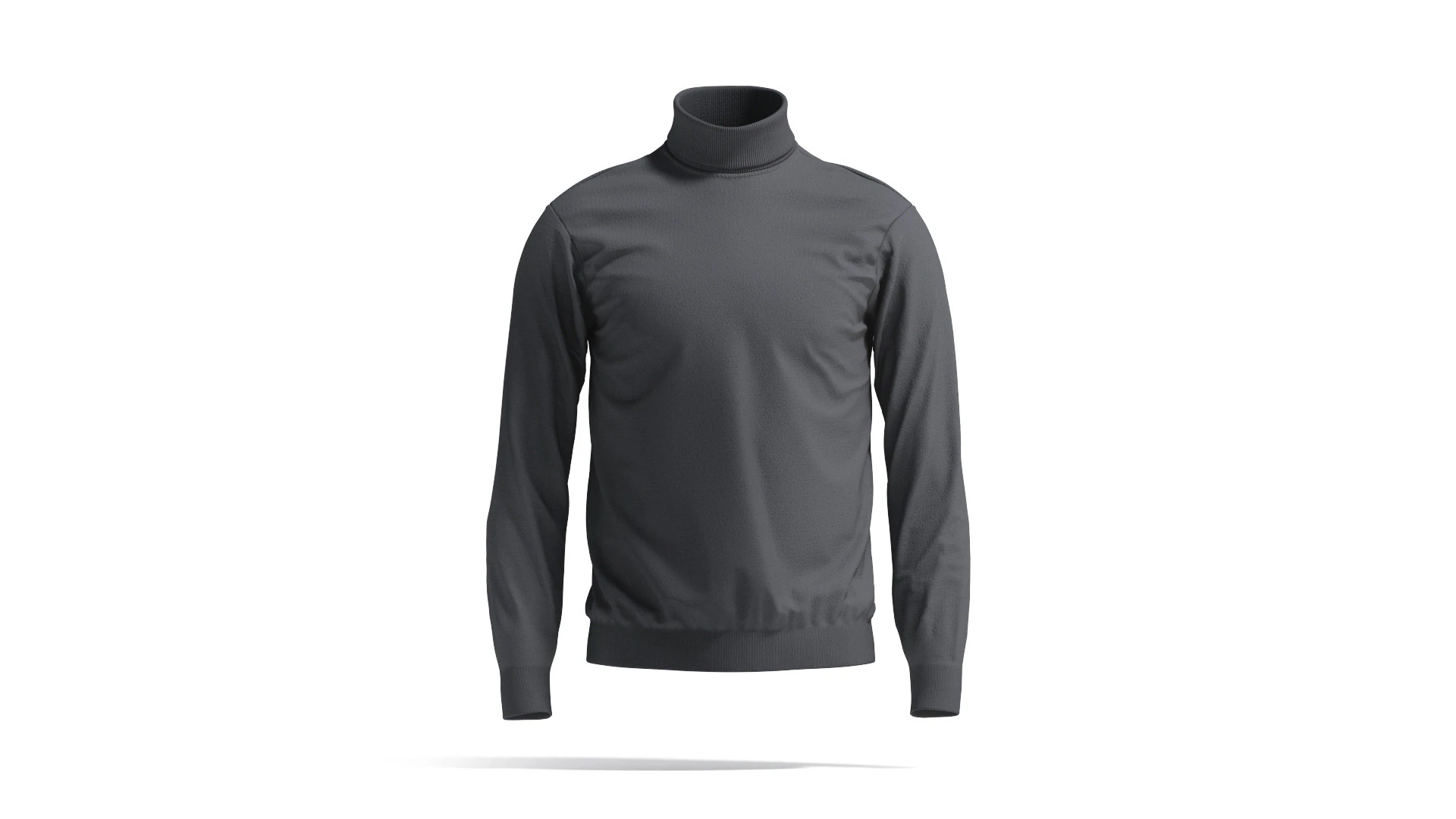 Black Turtleneck Sweater - long neck knitted mens pullover 3D Model .c4d .max .obj .3ds .fbx .stl .blend 