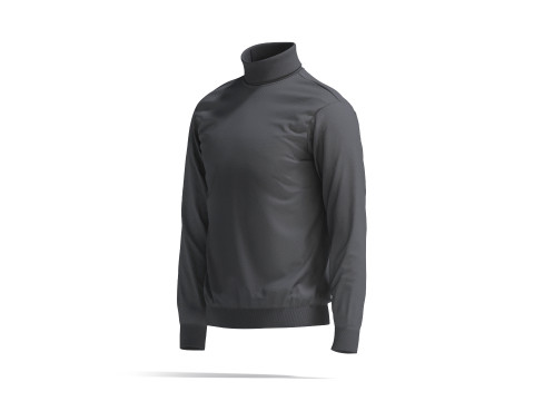 Black Turtleneck Sweater - long neck knitted mens pullover 3D Model