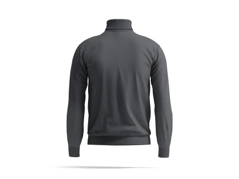Black Turtleneck Sweater - long neck knitted mens pullover 3D Model