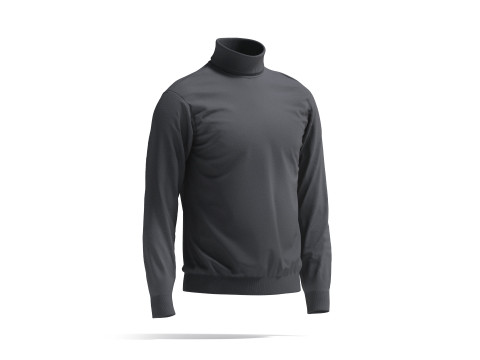 Black Turtleneck Sweater - long neck knitted mens pullover 3D Model