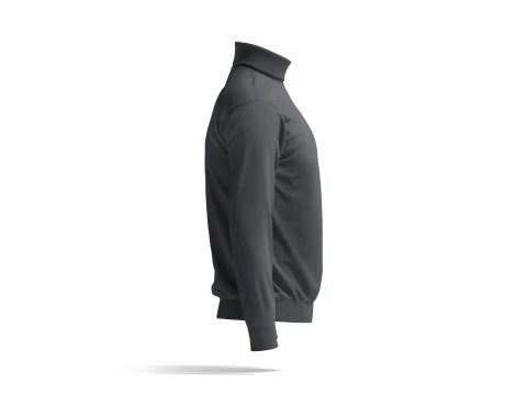 Black Turtleneck Sweater - long neck knitted mens pullover 3D Model