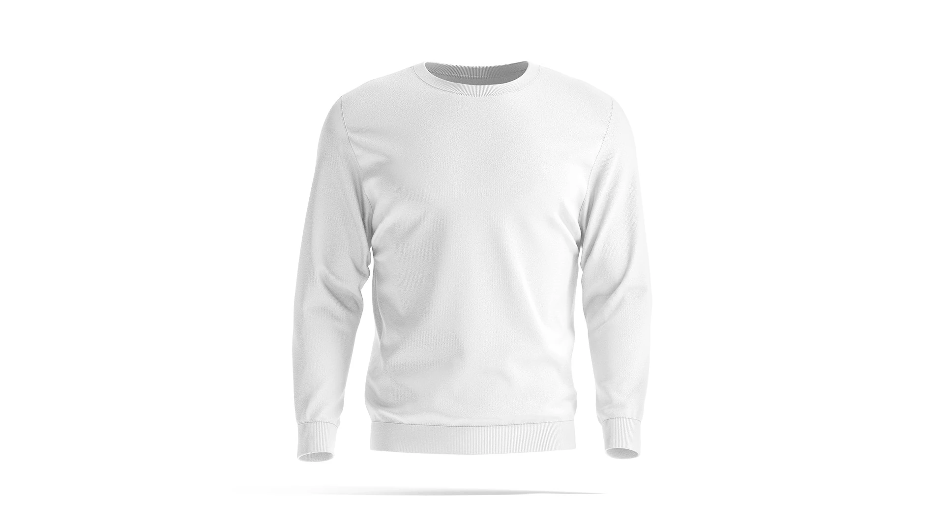 White Sweater - crewneck mens sweatshirt 3D Model .c4d .max .obj .3ds .fbx .stl .blend 