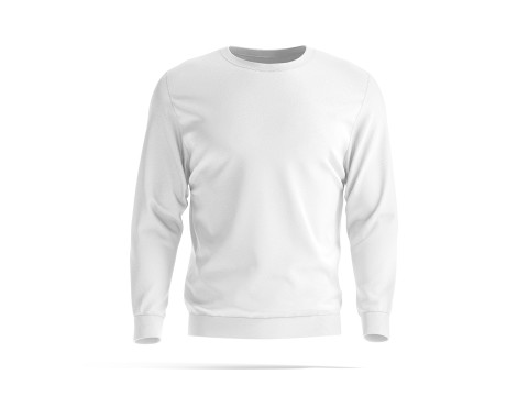 White Sweater - crewneck mens sweatshirt Model 3D