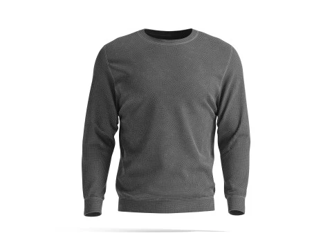 White Sweater - crewneck mens sweatshirt 3D Model