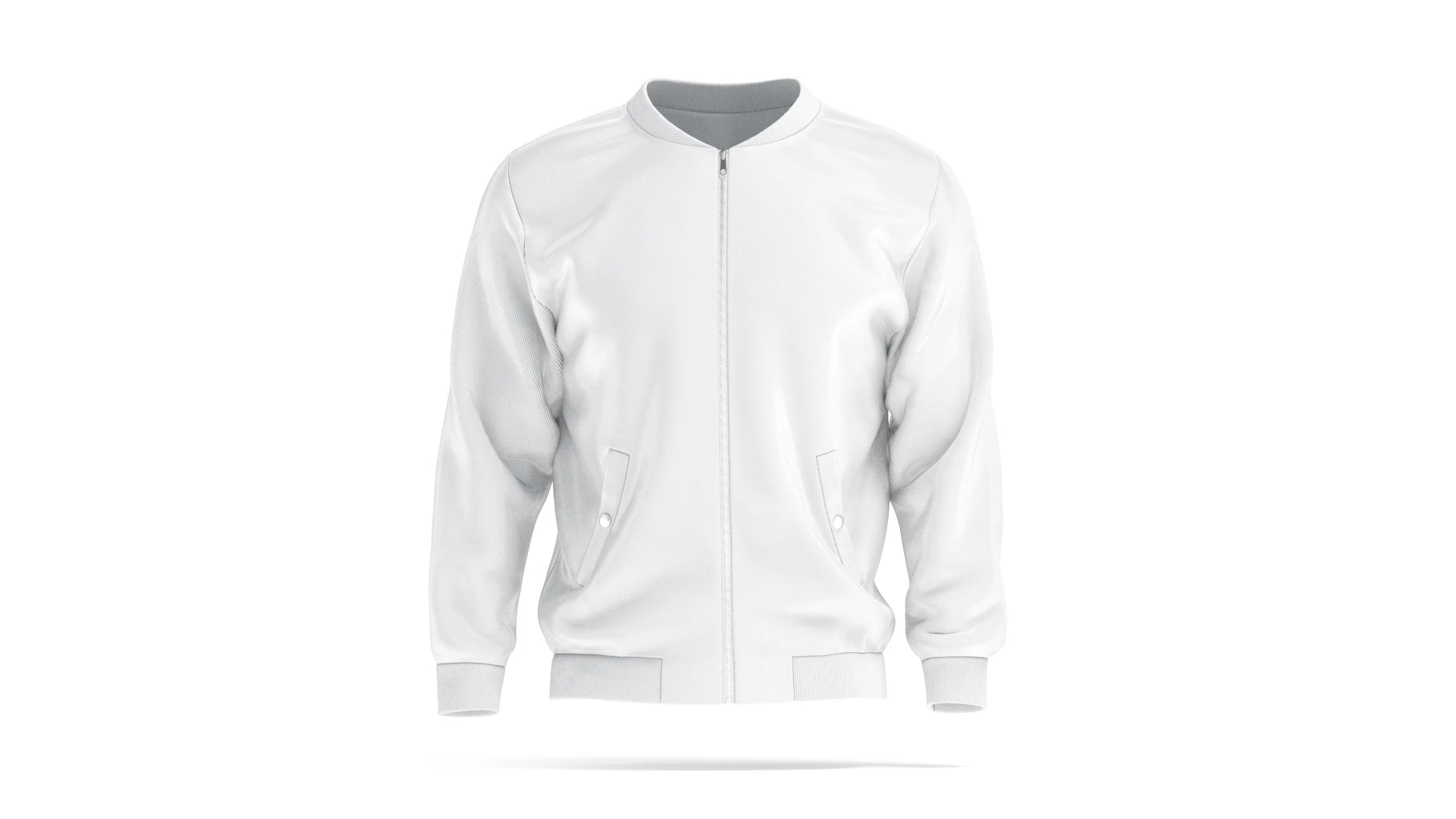 White Bomber Jacket - mens casual puffer 3D Model .c4d .max .obj .3ds .fbx .stl .blend 