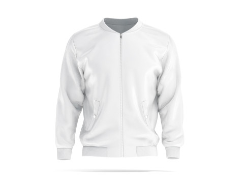 White Bomber Jacket - mens casual puffer Model 3D
