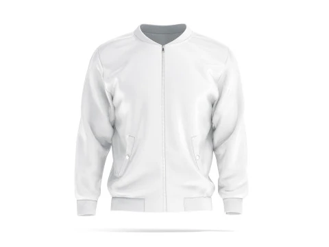 White Bomber Jacket - mens casual puffer 3D Model