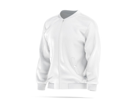 White Bomber Jacket - mens casual puffer 3D Model