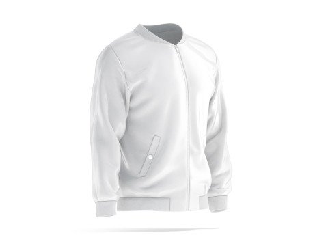 White Bomber Jacket - mens casual puffer 3D Model