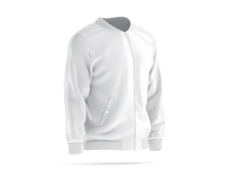 White Bomber Jacket - mens casual puffer 3D Model