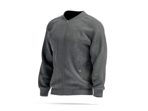 White Bomber Jacket - mens casual puffer 3D Model