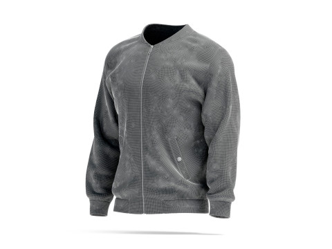 White Bomber Jacket - mens casual puffer 3D Model