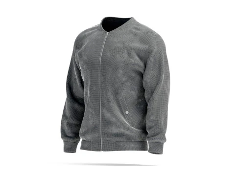 White Bomber Jacket - mens casual puffer 3D Model