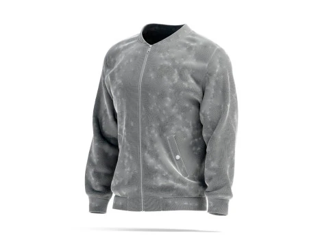 White Bomber Jacket - mens casual puffer 3D Model