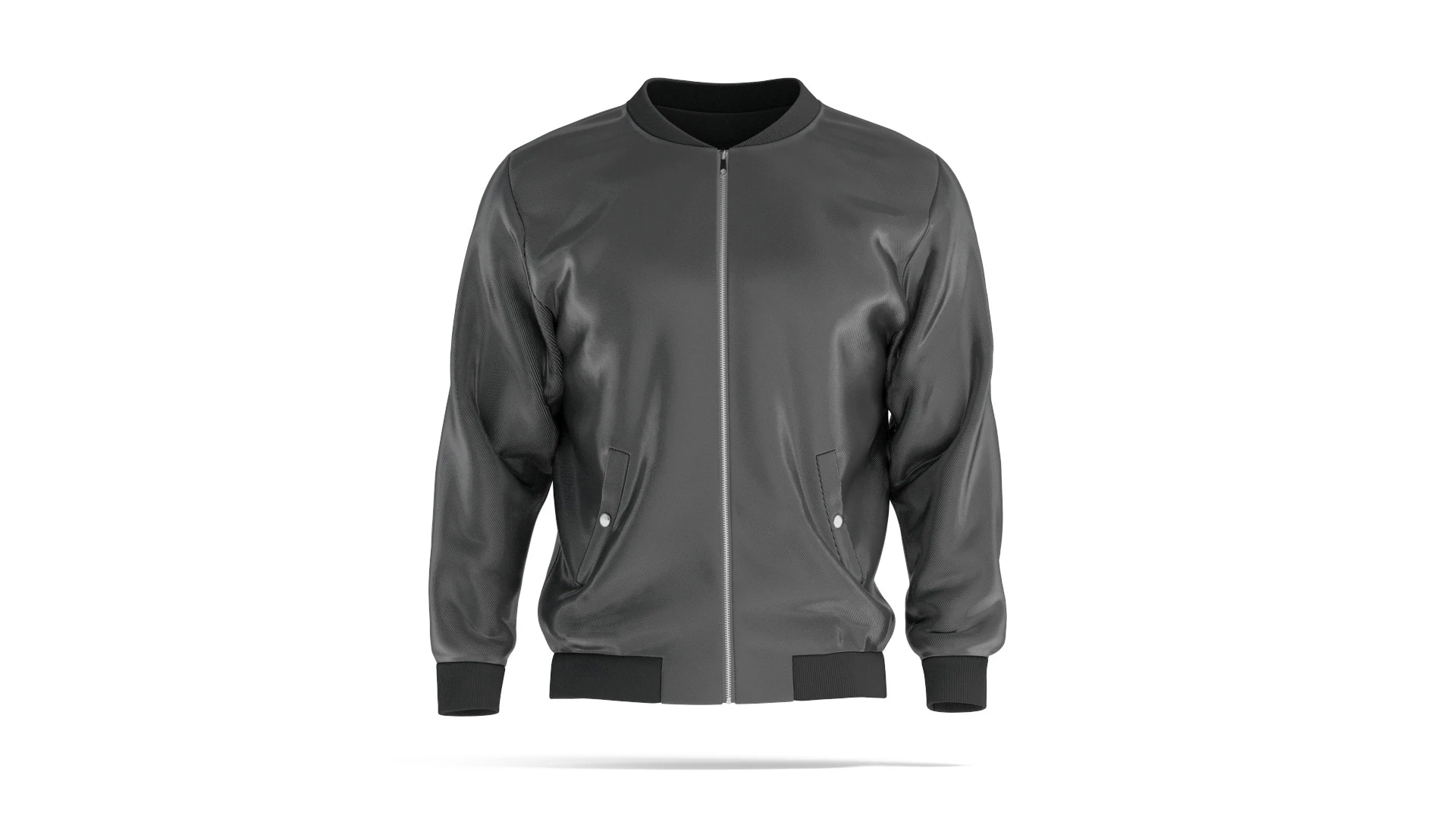 Black Bomber Jacket - mens casual puffer 3D Model .c4d .max .obj .3ds .fbx .stl .blend 
