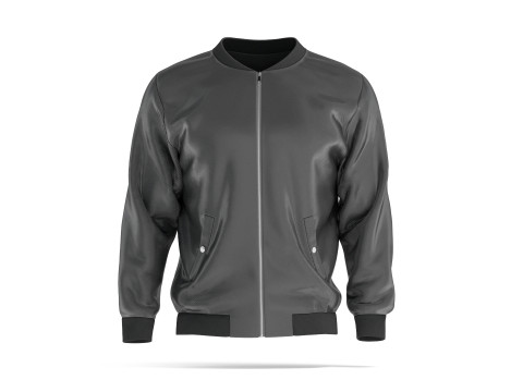 Black Bomber Jacket - mens casual puffer Model 3D