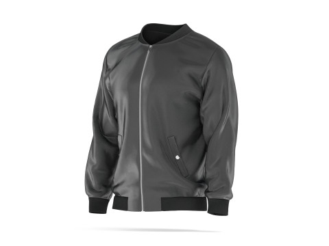 Black Bomber Jacket - mens casual puffer 3D Модель