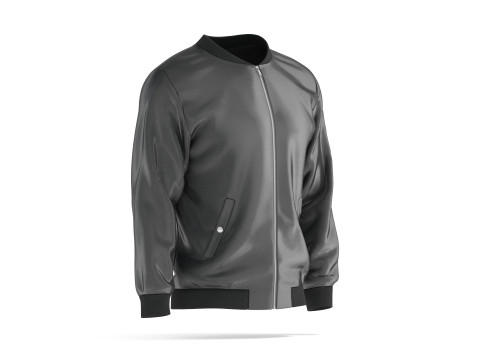 Black Bomber Jacket - mens casual puffer 3D Модель