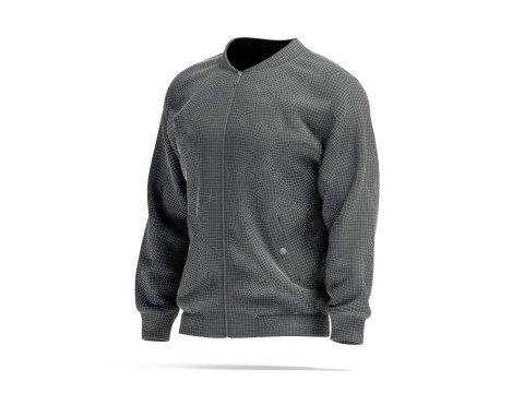 Black Bomber Jacket - mens casual puffer 3D Model