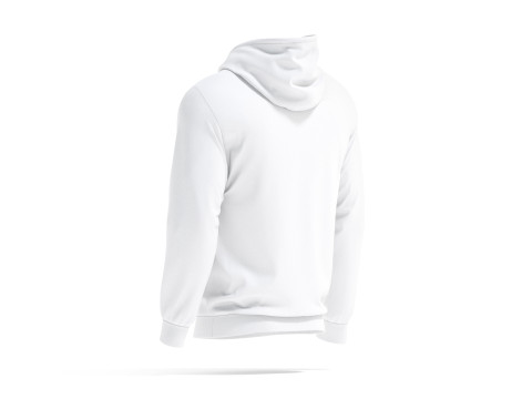 White Hoodie - sports sweatshirt with hood 3D Model