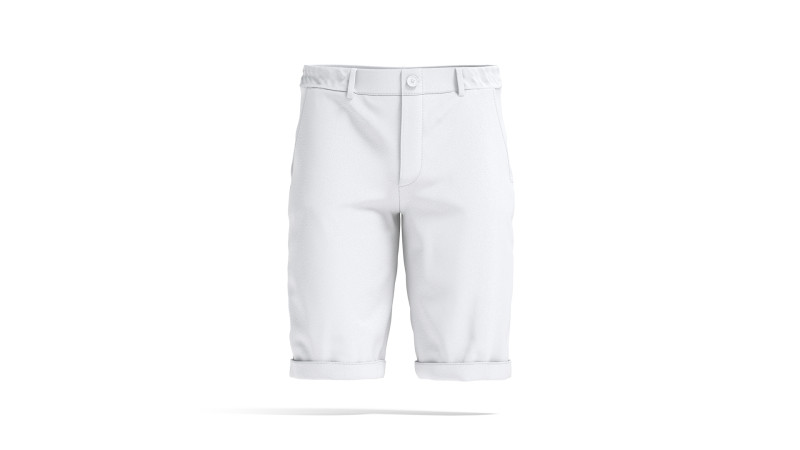White Casual Shorts - mens classic short pants 3D Model .c4d .max .obj .3ds .fbx .stl .blend