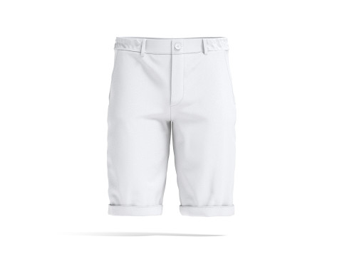 White Casual Shorts - mens classic short pants Modelo 3D