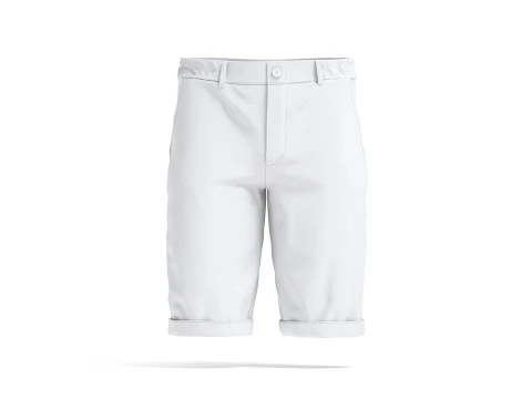 화이트 캐주얼 반바지 - 남성용 클래식 반바지 3D 모델