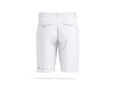 White Casual Shorts - mens classic short pants 3D Model