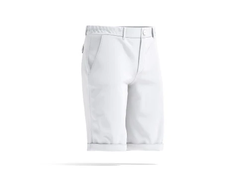 White Casual Shorts - mens classic short pants 3D Model
