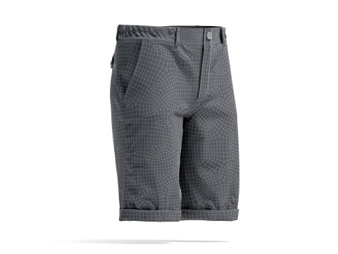 White Casual Shorts - mens classic short pants 3D Model