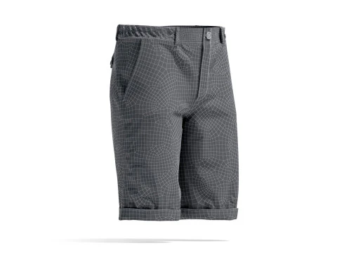 White Casual Shorts - mens classic short pants 3D Model