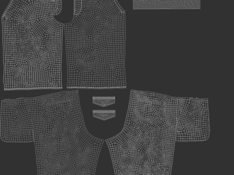 Black Casual Shorts - mens classic short pants 3D 모델