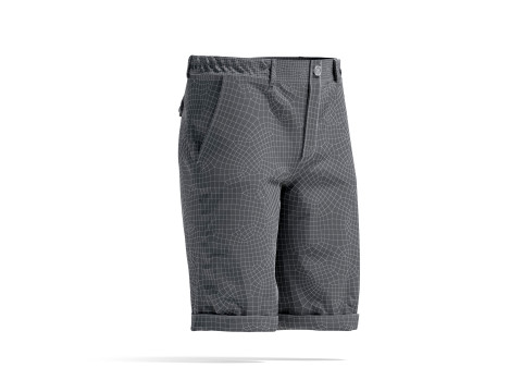 Black Casual Shorts - mens classic short pants 3D 모델