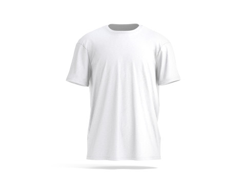 White Oversized T-Shirt- mens wrinkled crewnecktshirt Modelo 3D