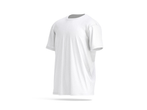 White Oversized T-Shirt- mens wrinkled crewnecktshirt Modelo 3D