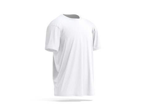 White Oversized T-Shirt- mens wrinkled crewnecktshirt Modelo 3D