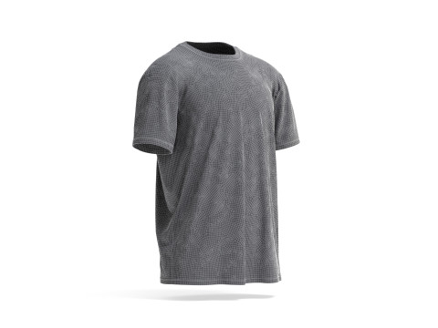 White Oversized T-Shirt- mens wrinkled crewnecktshirt Modelo 3D